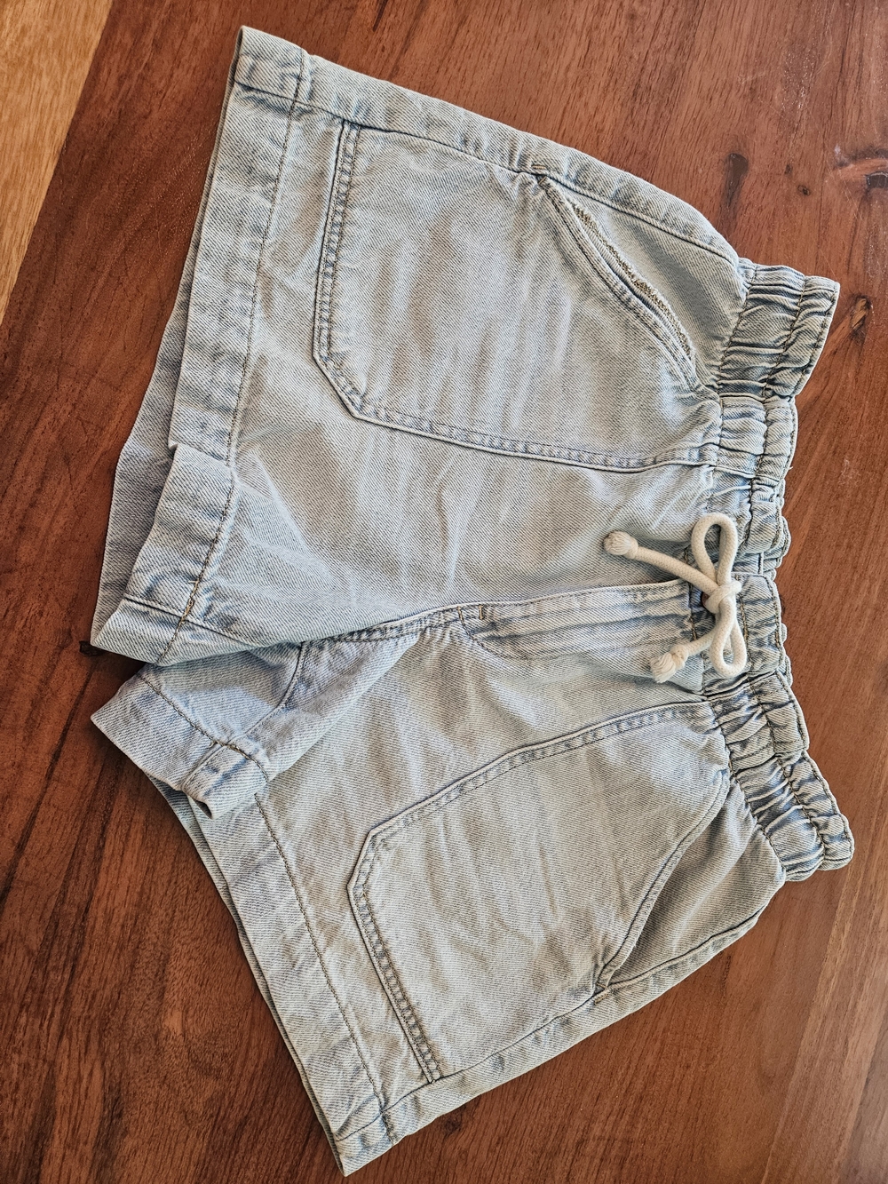 Maurices Light Wash Denim Drawstring Jean Shorts - Picture 3 of 4
